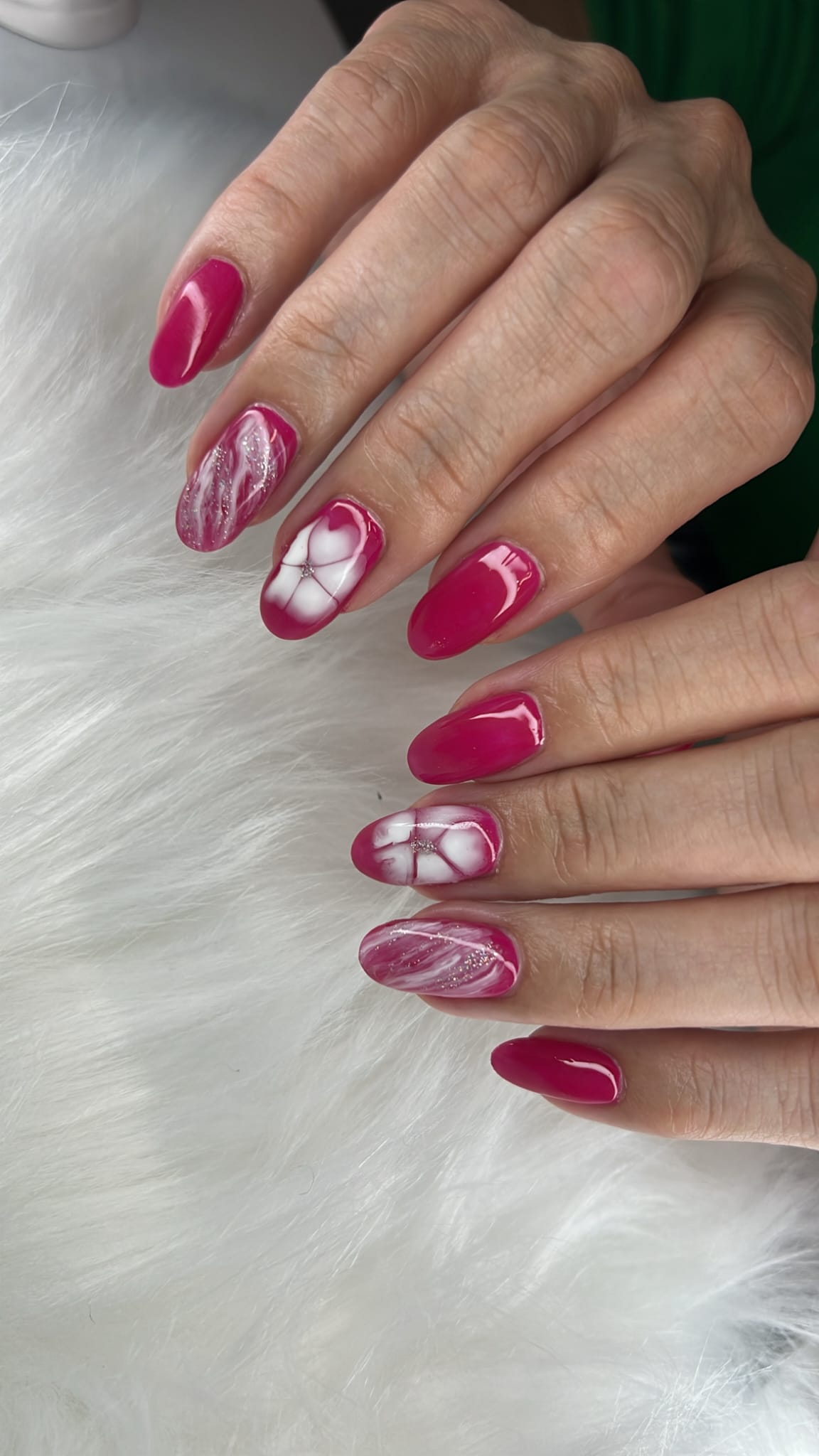 Pink Floral Nail Extensions